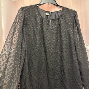 Maurices Charcoal Heart Pattern Blouse
